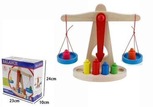 Bilancia legno con pesi - x, in